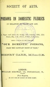 Arsenic 3: Poisons in Domestic Fabrics