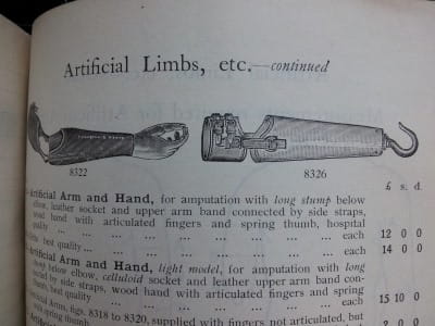 Surgical instrument catalogue - artificial limbs