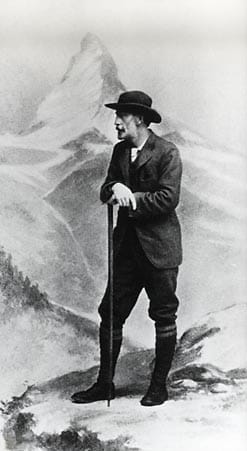 000620 - C.T.D., 1850-1912, in front of backdrop of Matterhorn, AC President