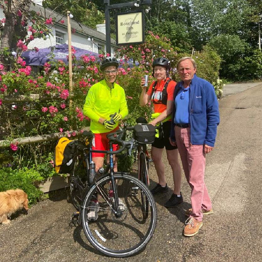 Tim and Sue's refreshment break with Neil Mortensen